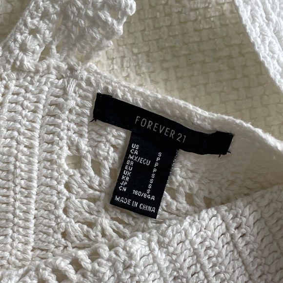 Crochet Knit Top Forever 21SZ S - Picture 2 of 3